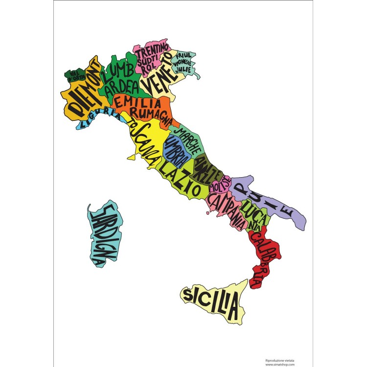 1 - Mapa italiano adesivo para campistas Mapa da Itália